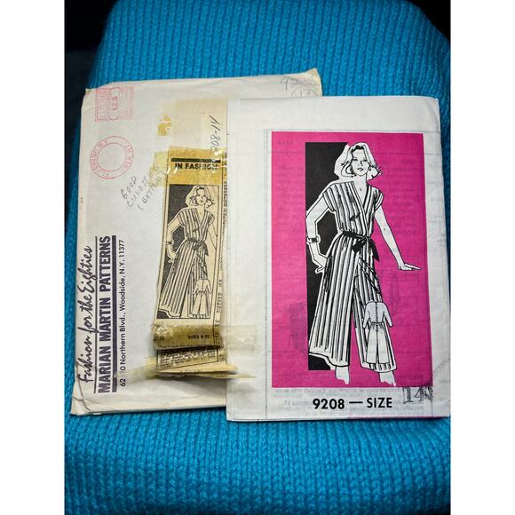 Marian Martin Sewing pattern 9208 jumpsuit 1970s size 14 - Picture 1 of 5
